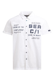 Kurzarmhemd mit Label Prints opticwhite