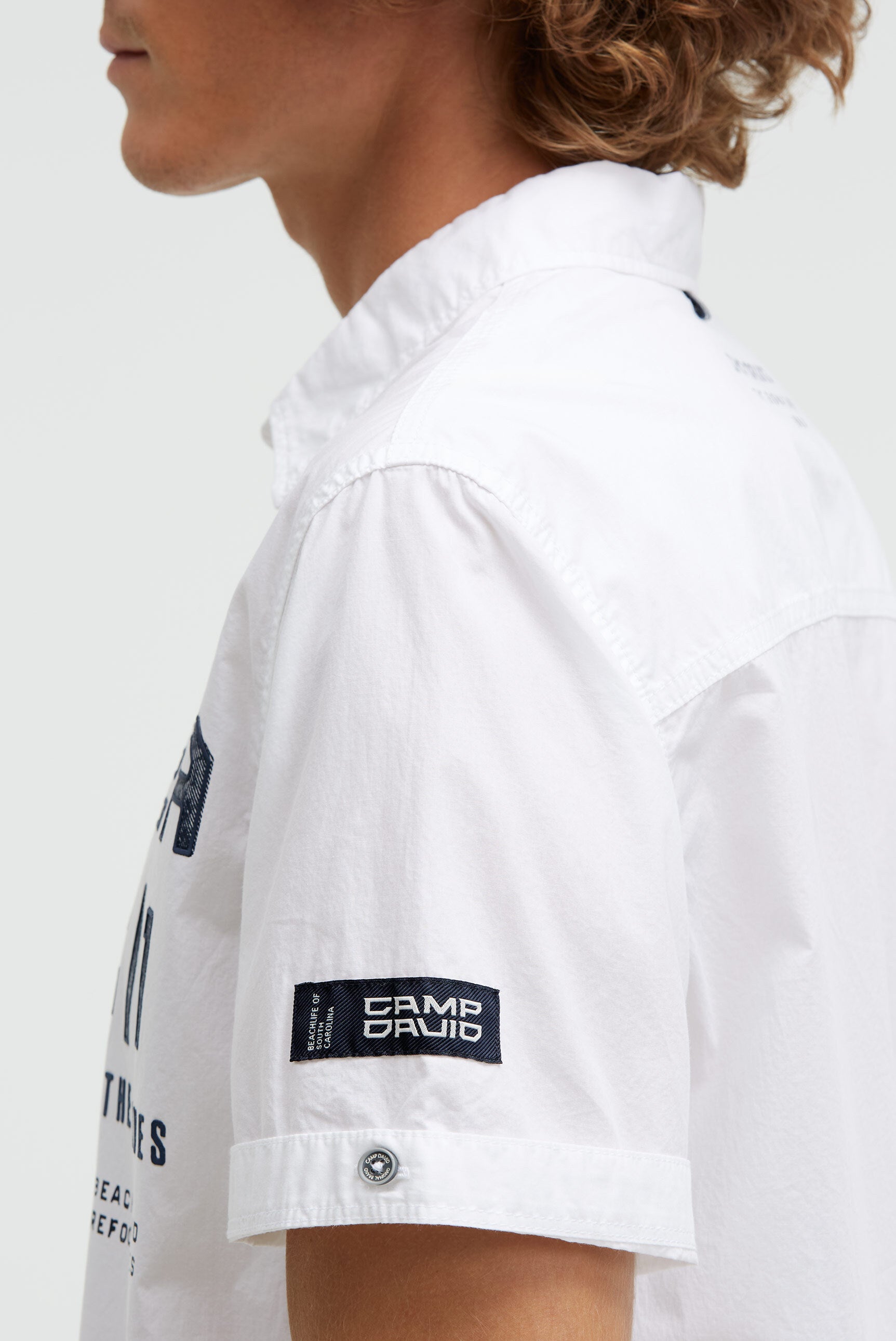 Kurzarmhemd mit Label Prints opticwhite