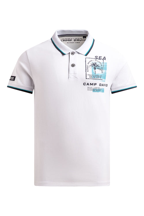 Kurzarmpolo mit Rücken-Print opticwhite