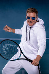 Bluza z kapturem z interlocku z nadrukiem z tyłu