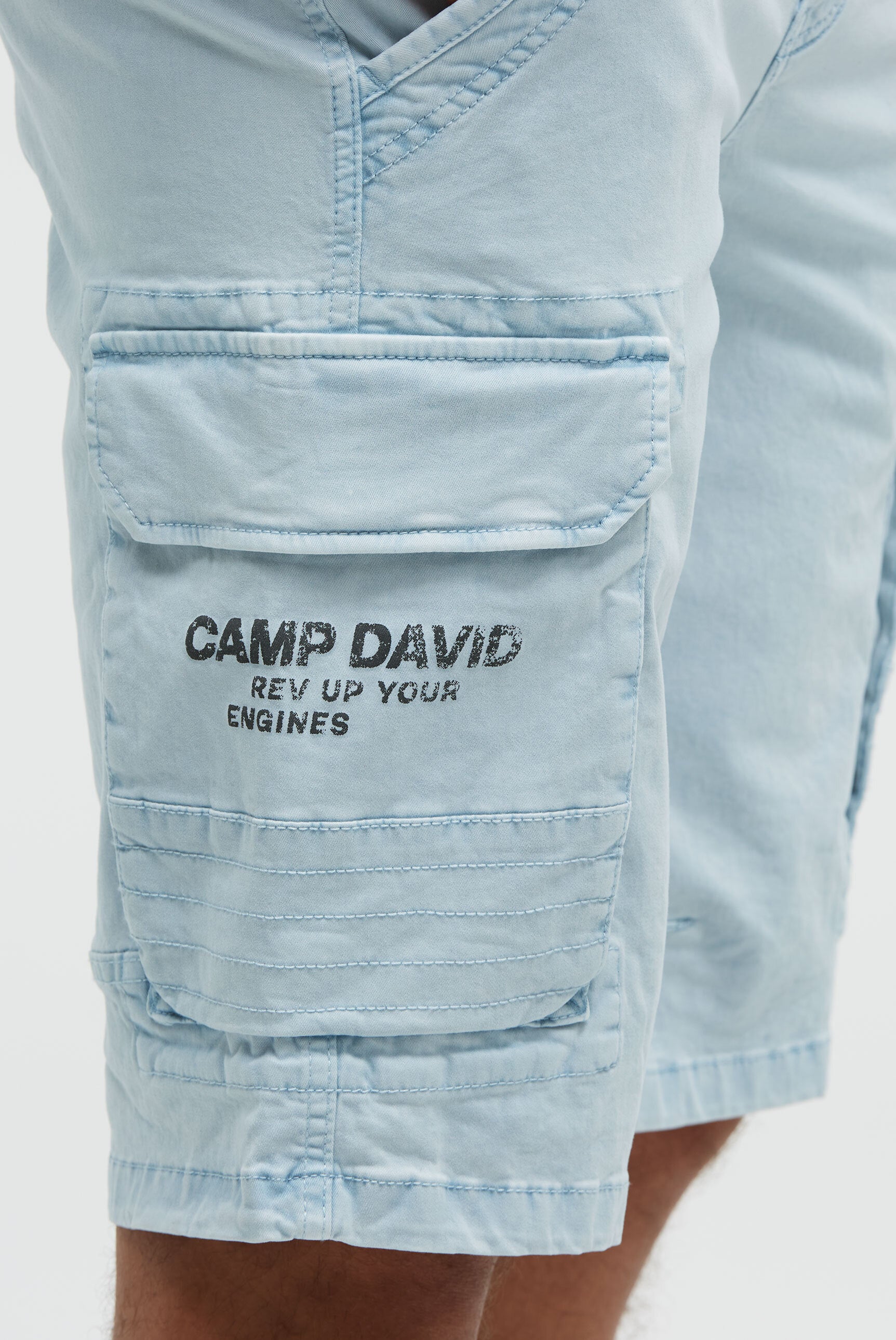 Cargo Shorts mit Prints im Used Look silver blue - 8