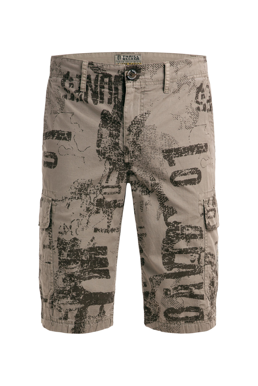 Szorty cargo z nadrukiem na całej powierzchni