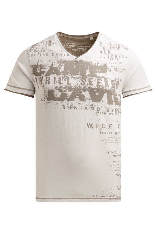 T-shirt z dekoltem w serek w stylu vintage