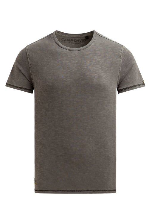 T-Shirt mit Tapes und Rücken-Print dark wood