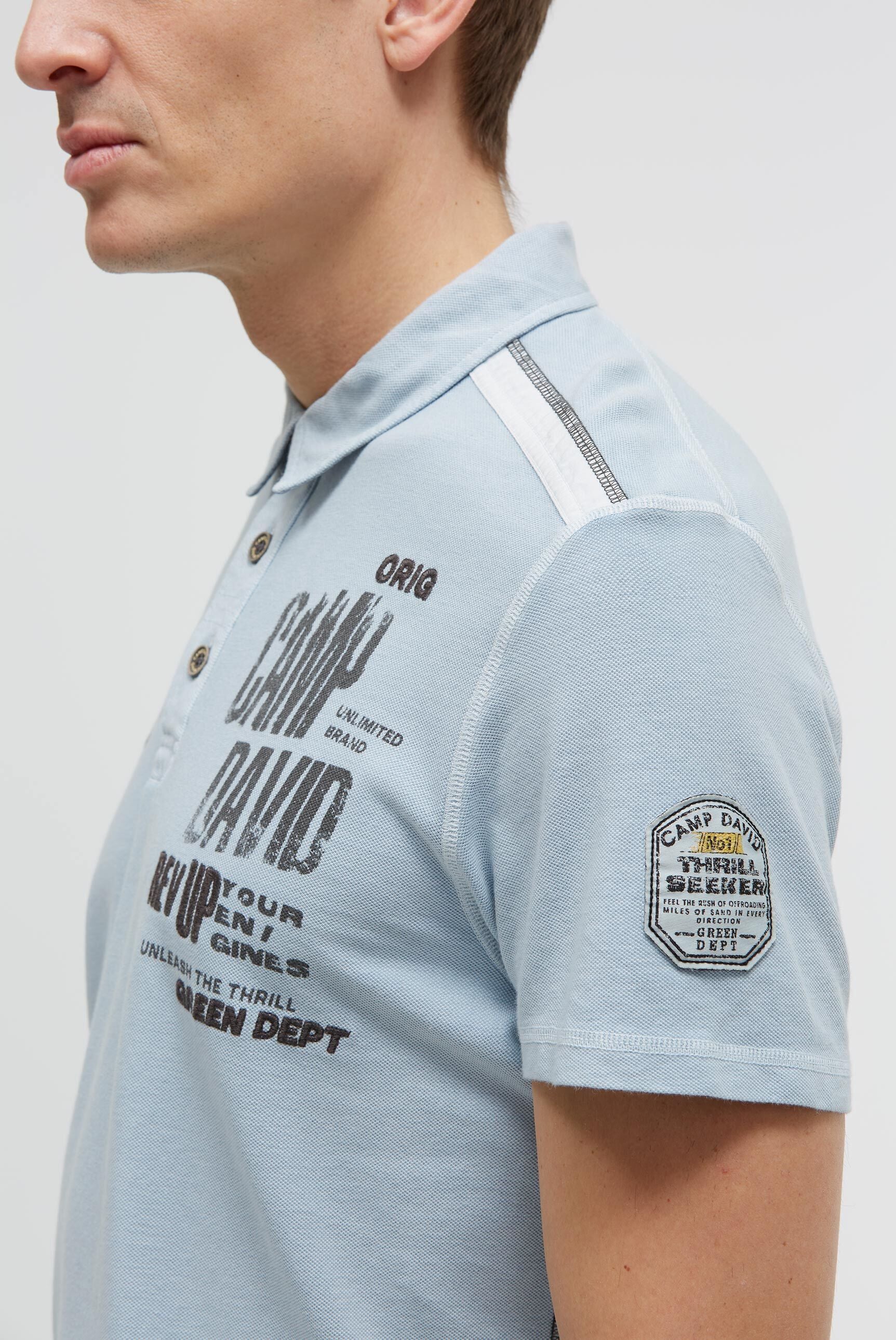 Pikee-Polo mit Tapes, Prints und Stickereien - 6