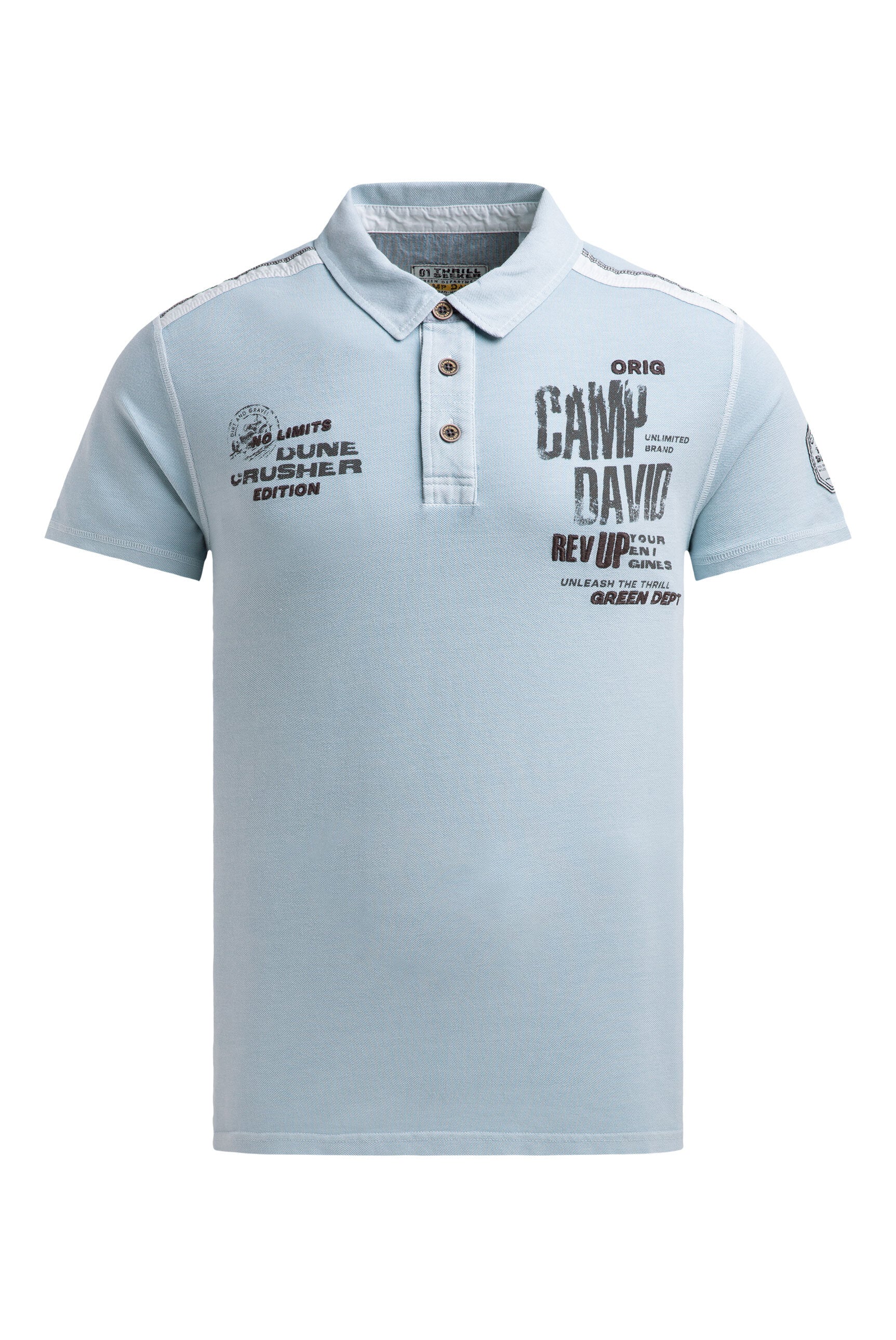 Pikee-Polo mit Tapes, Prints und Stickereien - 1