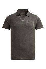 Kurzarmpolo mit V-Neck und Back-Print