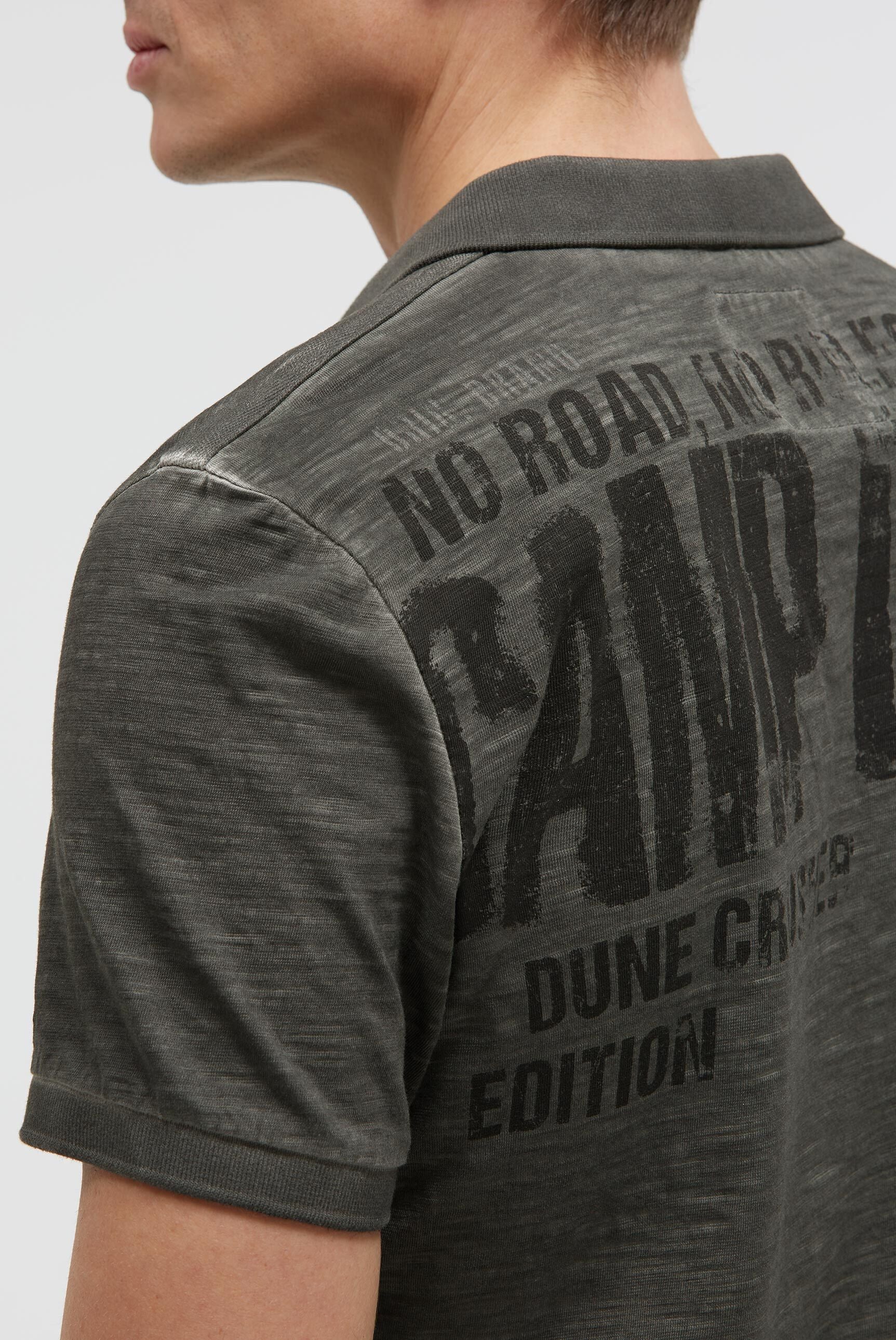 Kurzarmpolo mit V-Neck und Back-Print - 7