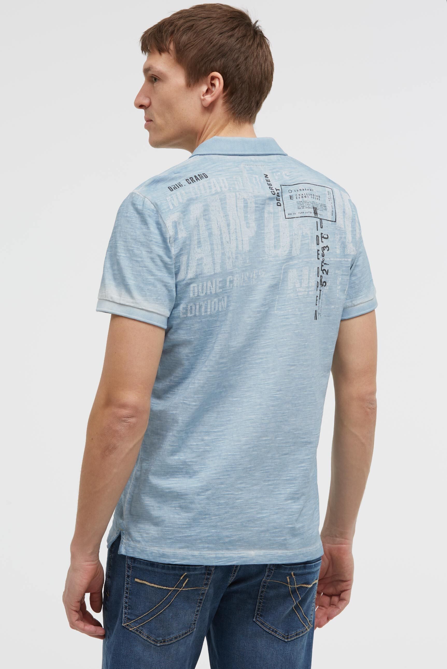 Kurzarmpolo mit V-Neck und Back-Print - 2