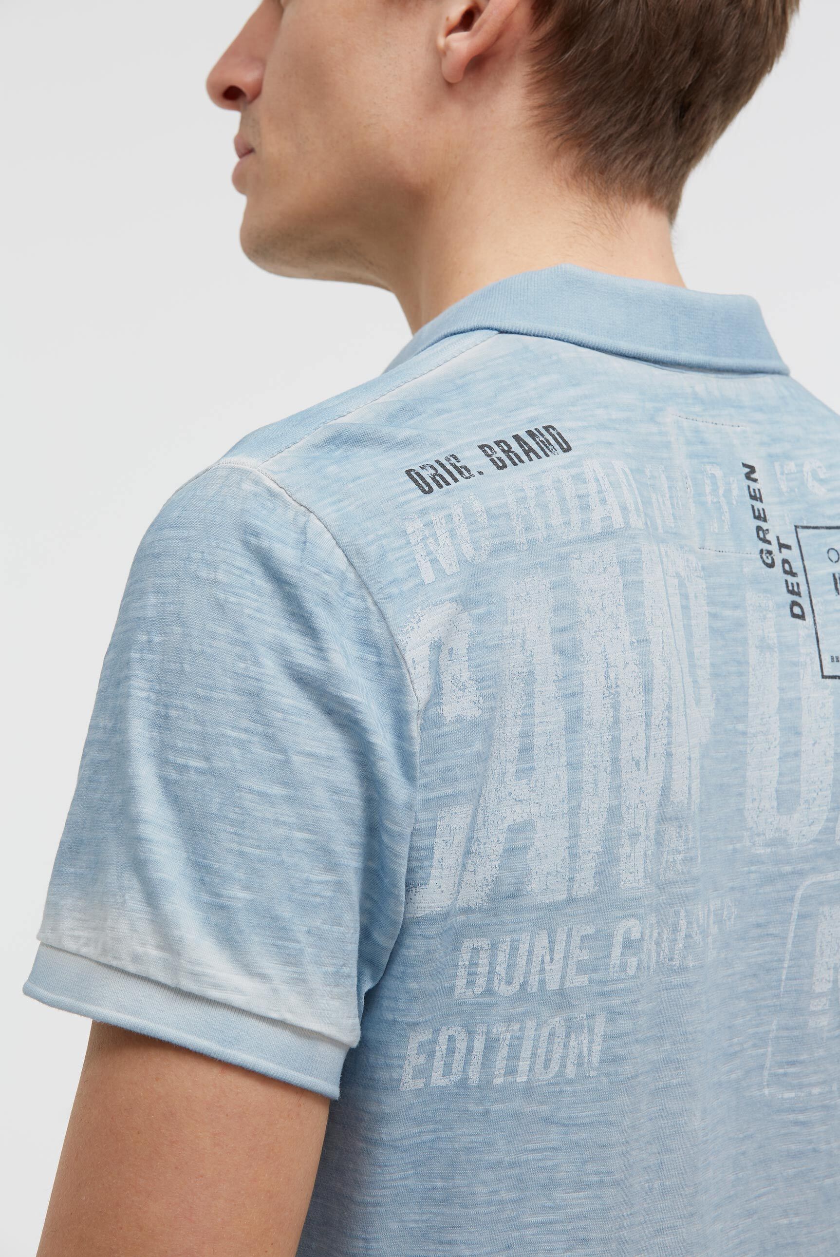 Kurzarmpolo mit V-Neck und Back-Print - 6