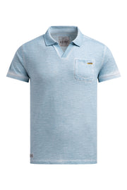 Kurzarmpolo mit V-Neck und Back-Print