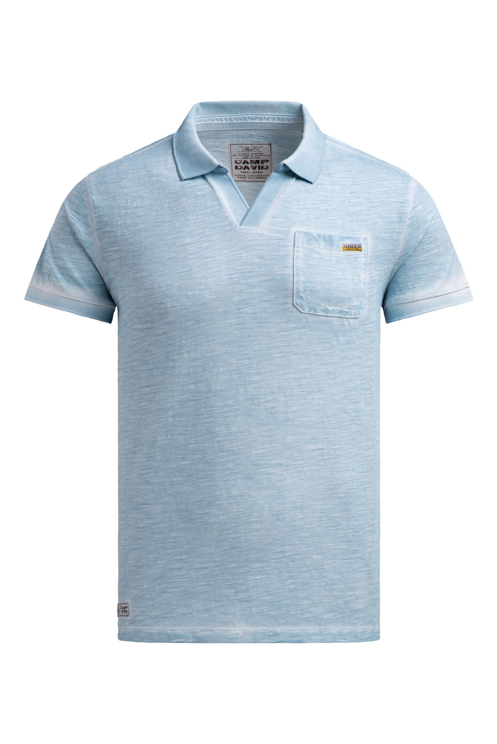 Kurzarmpolo mit V-Neck und Back-Print - 1