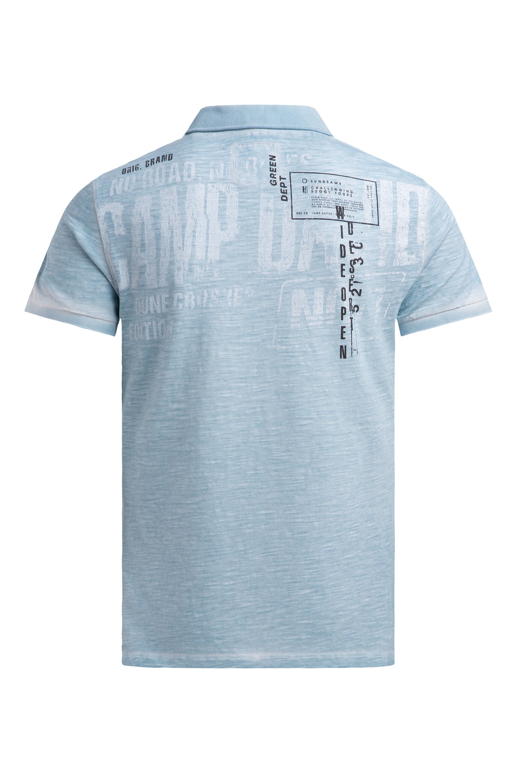 Kurzarmpolo mit V-Neck und Back-Print - 7