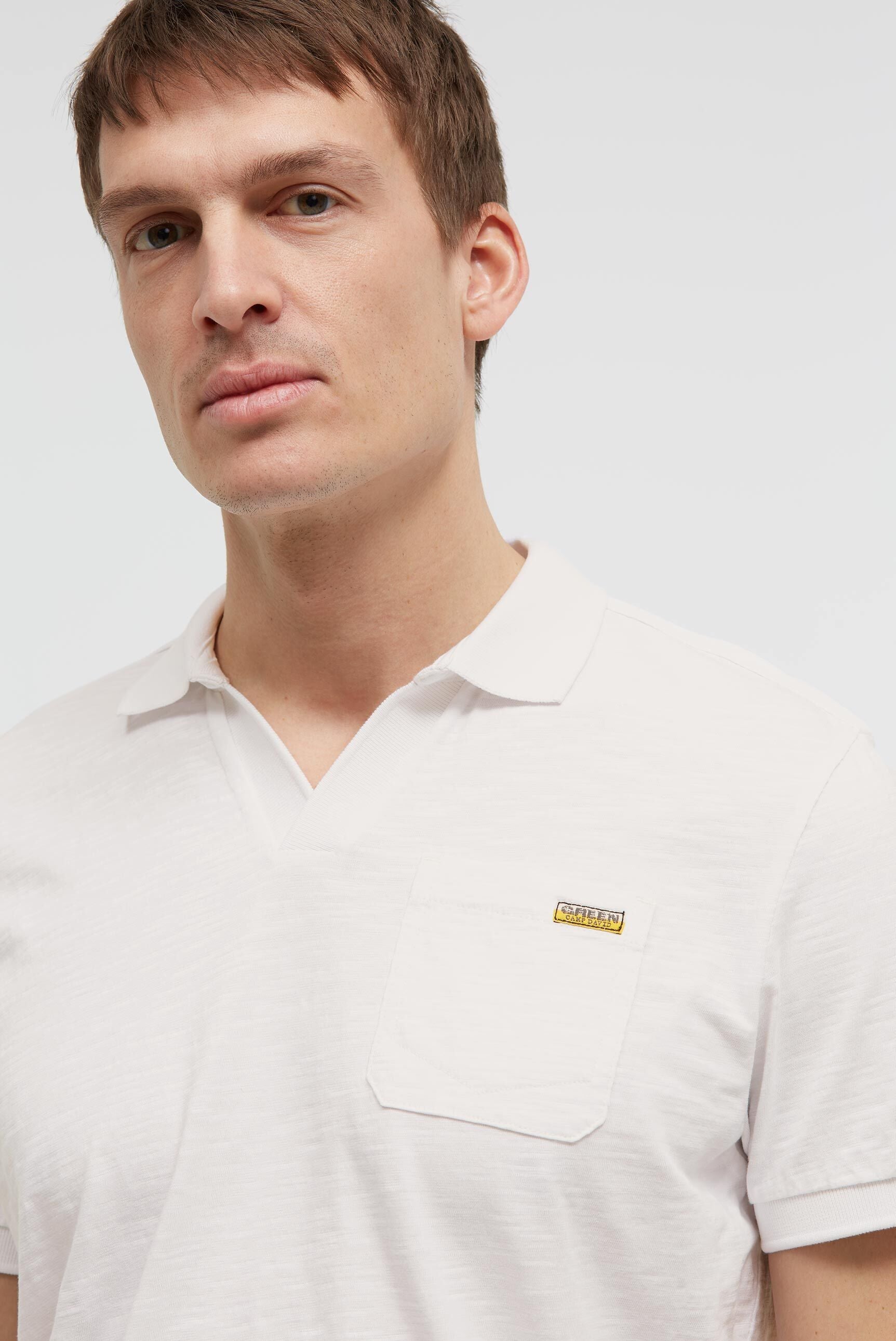Kurzarmpolo mit V-Neck und Back-Print - 5