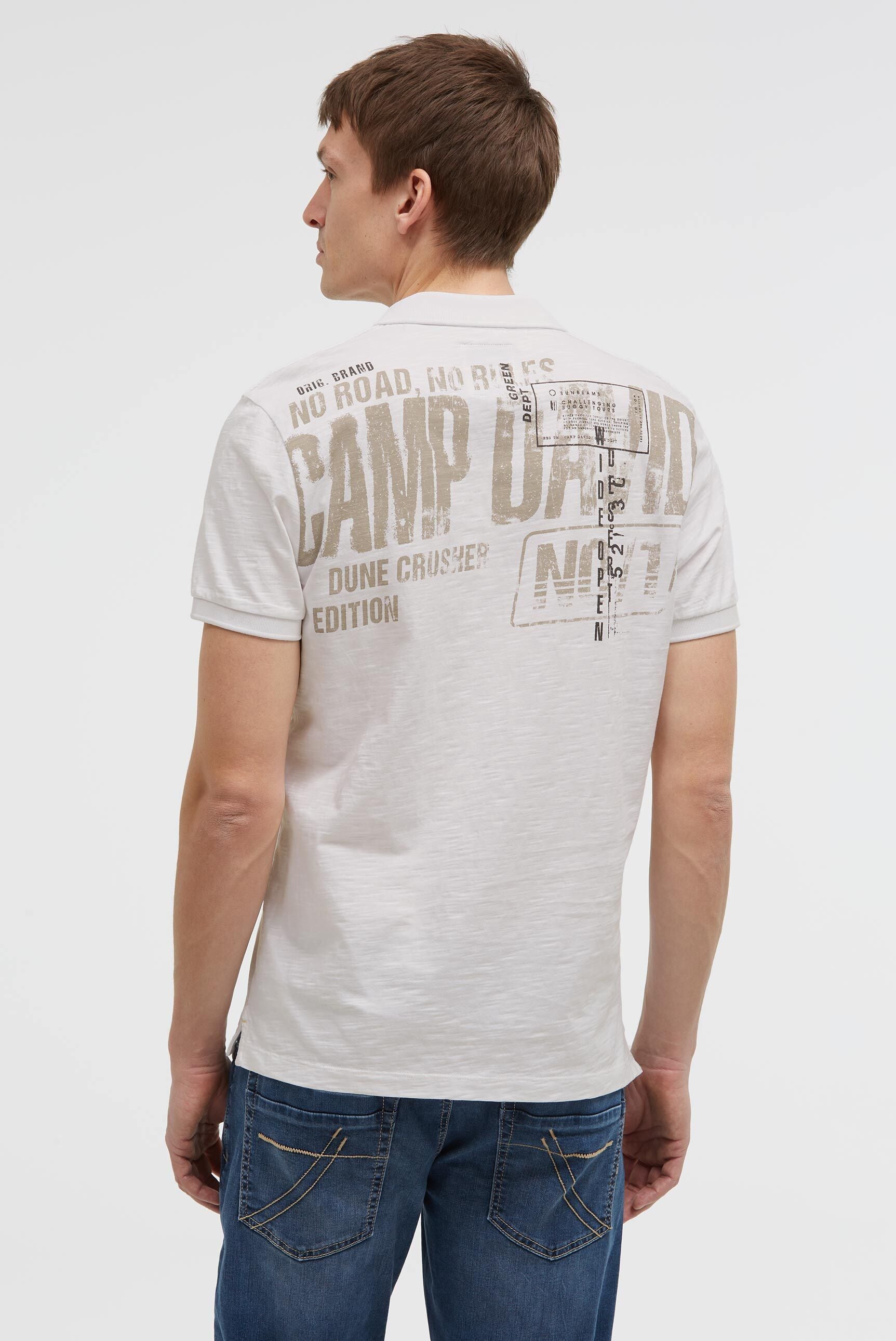 Kurzarmpolo mit V-Neck und Back-Print - 2
