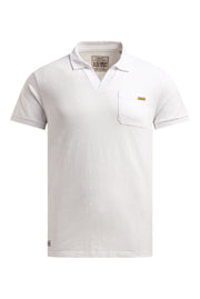 Kurzarmpolo mit V-Neck und Back-Print