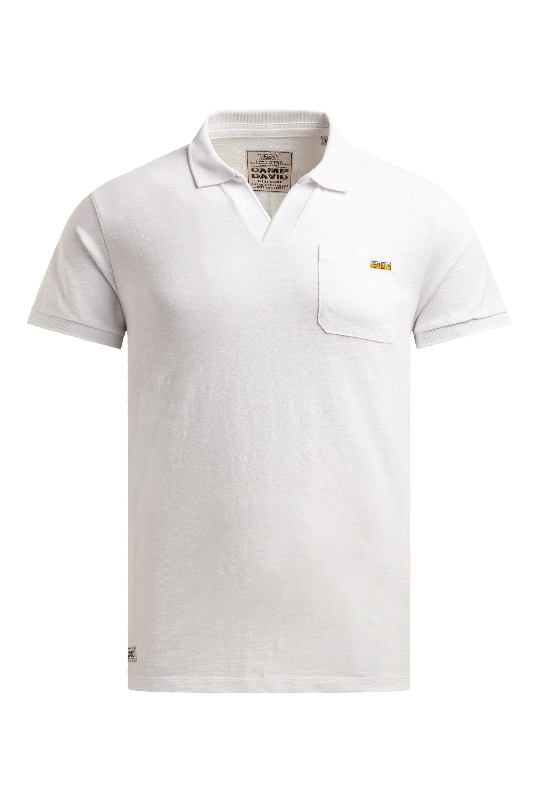 Kurzarmpolo mit V-Neck und Back-Print - 1