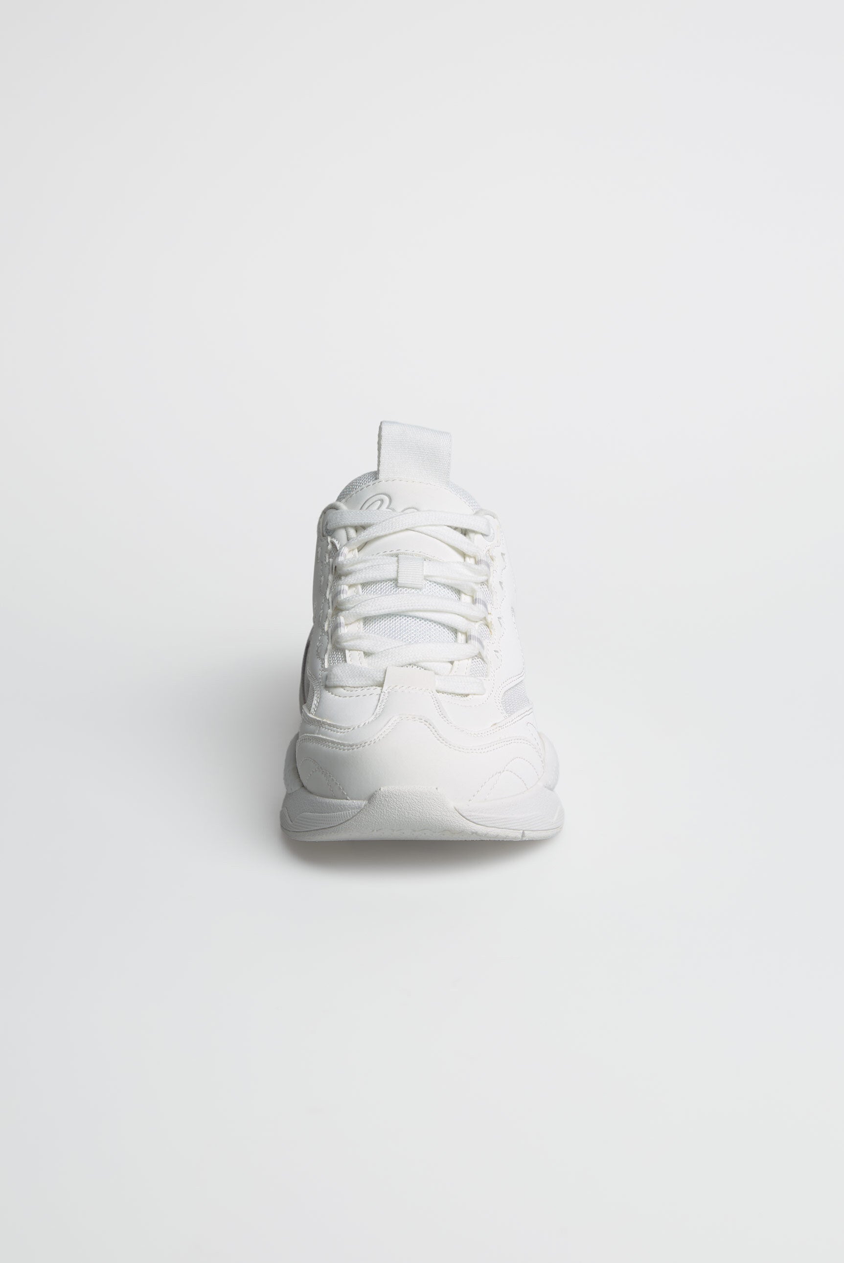 Wsuwane sneakersy z mieszanki materiałów w tym samym kolorze - 3