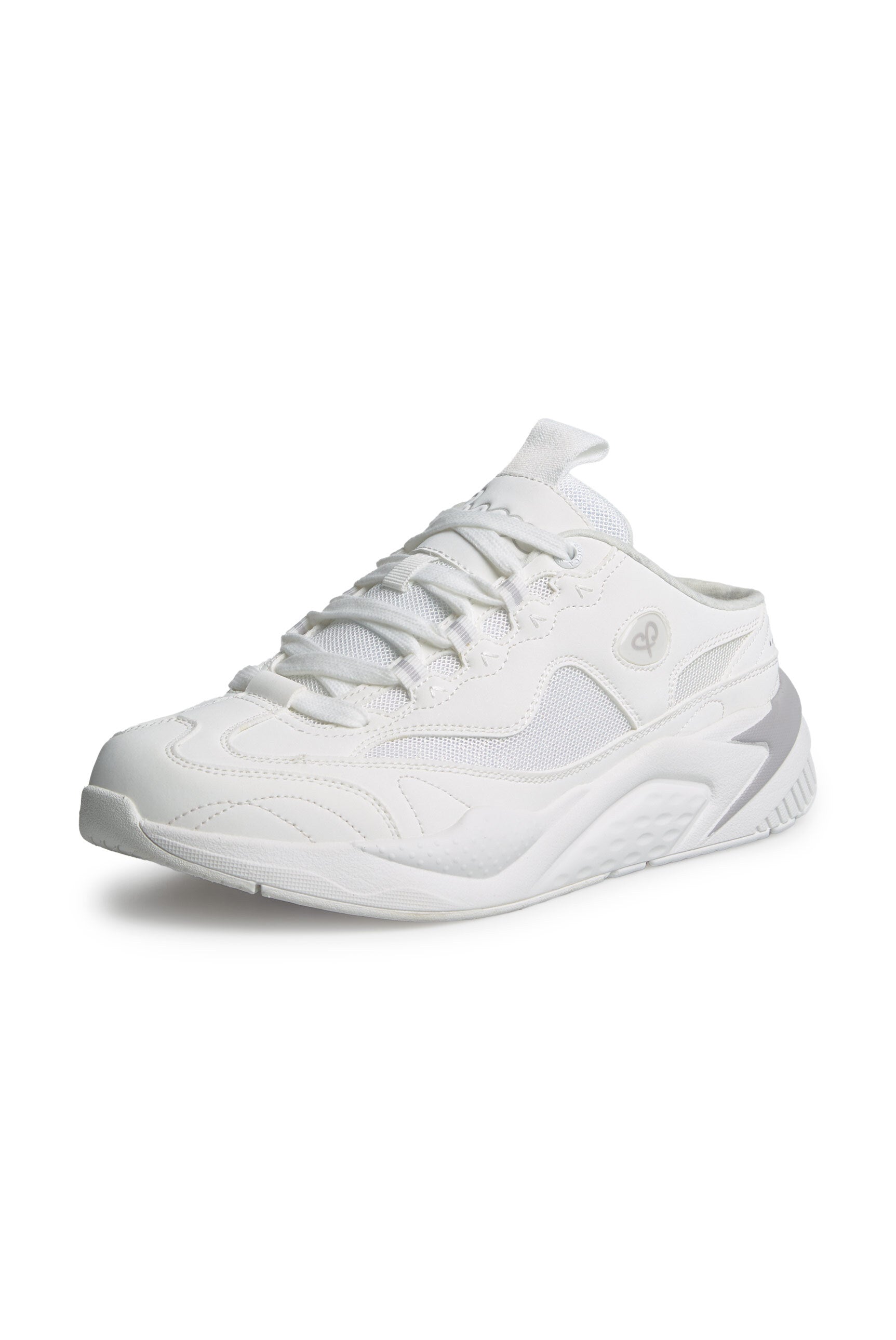 Wsuwane sneakersy z mieszanki materiałów w tym samym kolorze - 1