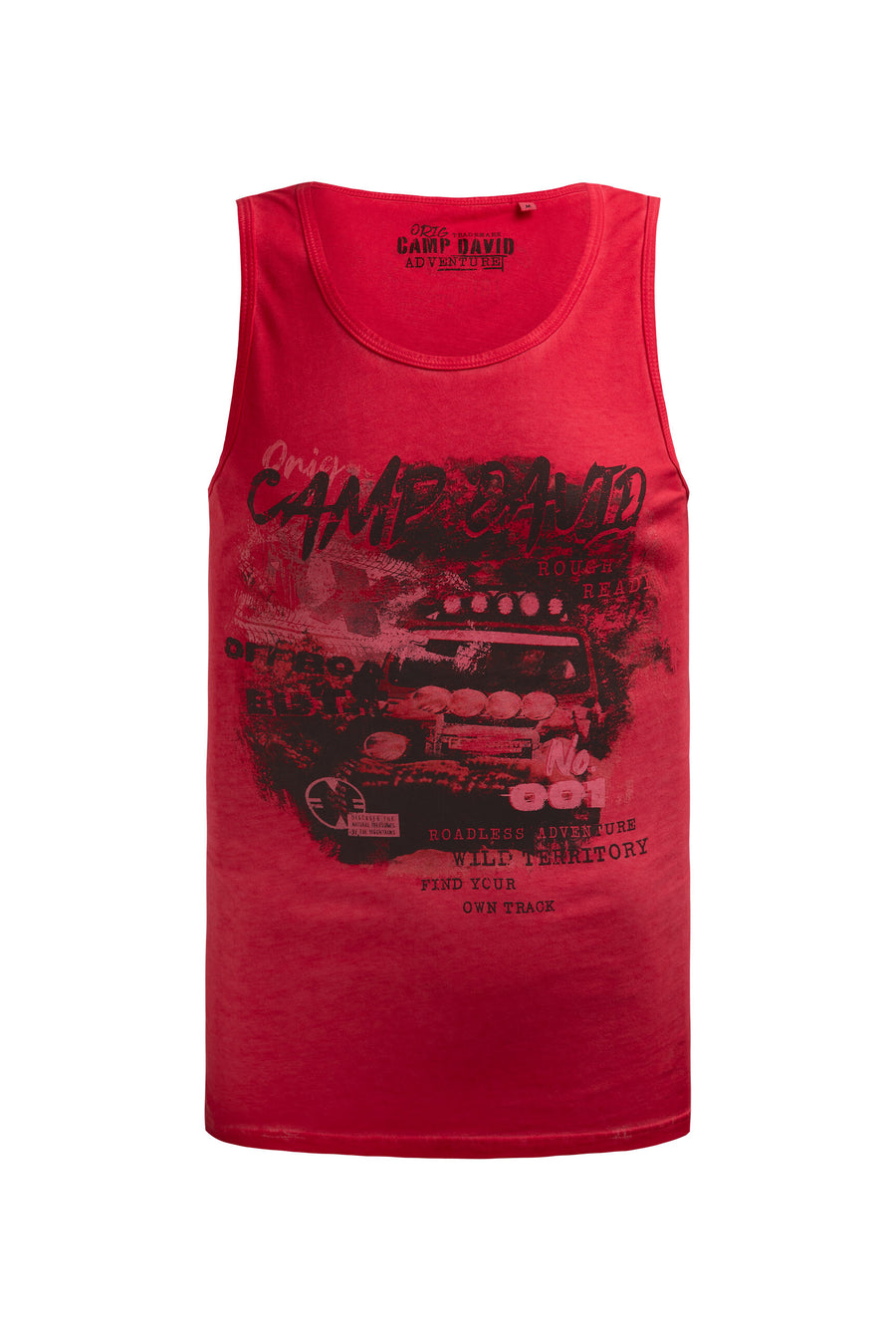 Muskelshirt Oil Dyed mit Photoprint red orange