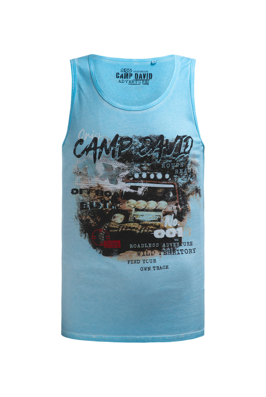 Muskelshirt Oil Dyed mit Photoprint summer aqua