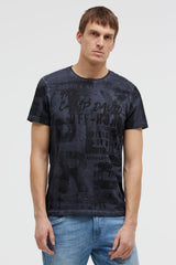 T-shirt z okrągłym dekoltem i nadrukiem na całej powierzchni