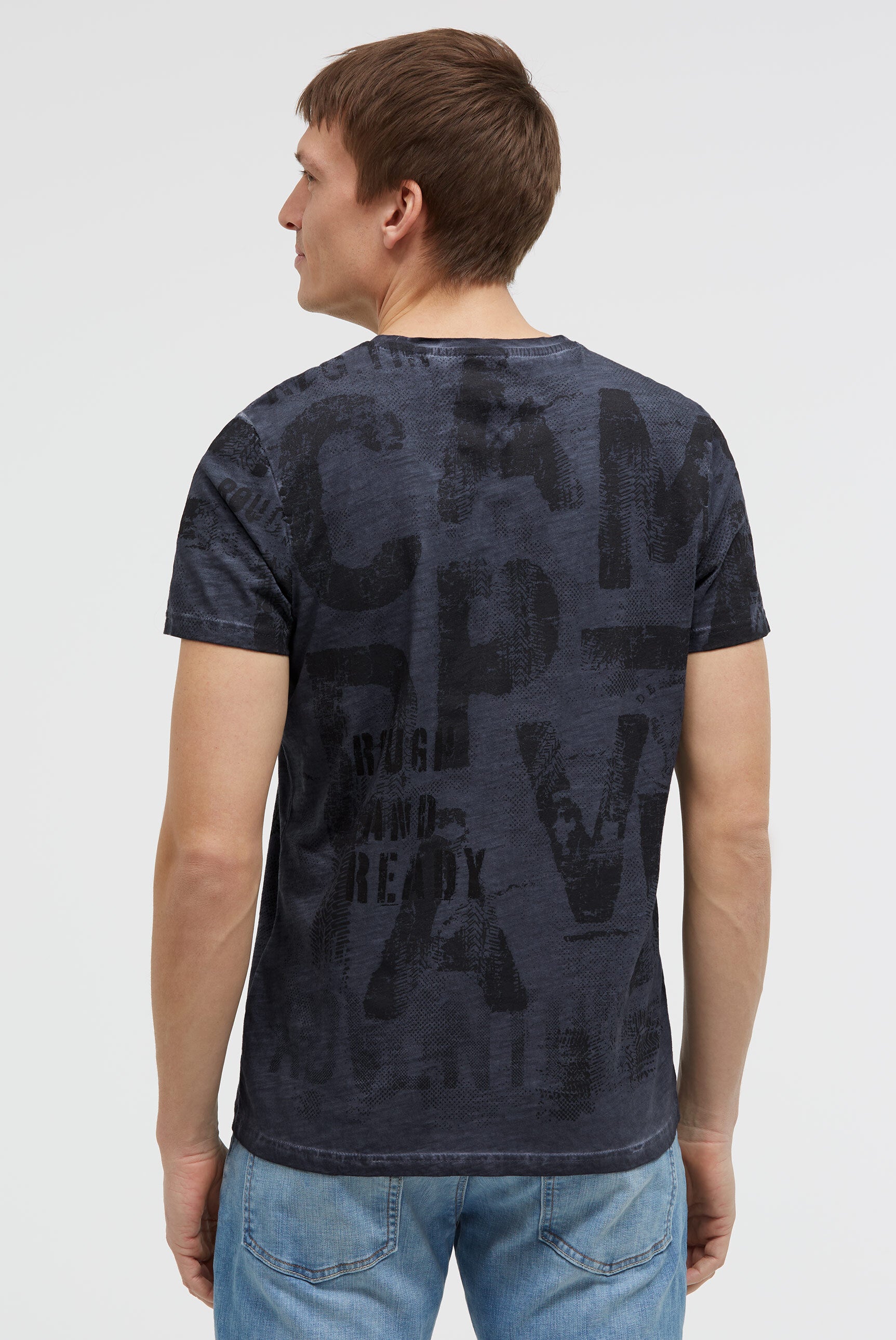 T-shirt z okrągłym dekoltem i nadrukiem na całej powierzchni