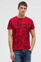 T-shirt z okrągłym dekoltem i nadrukiem na całej powierzchni