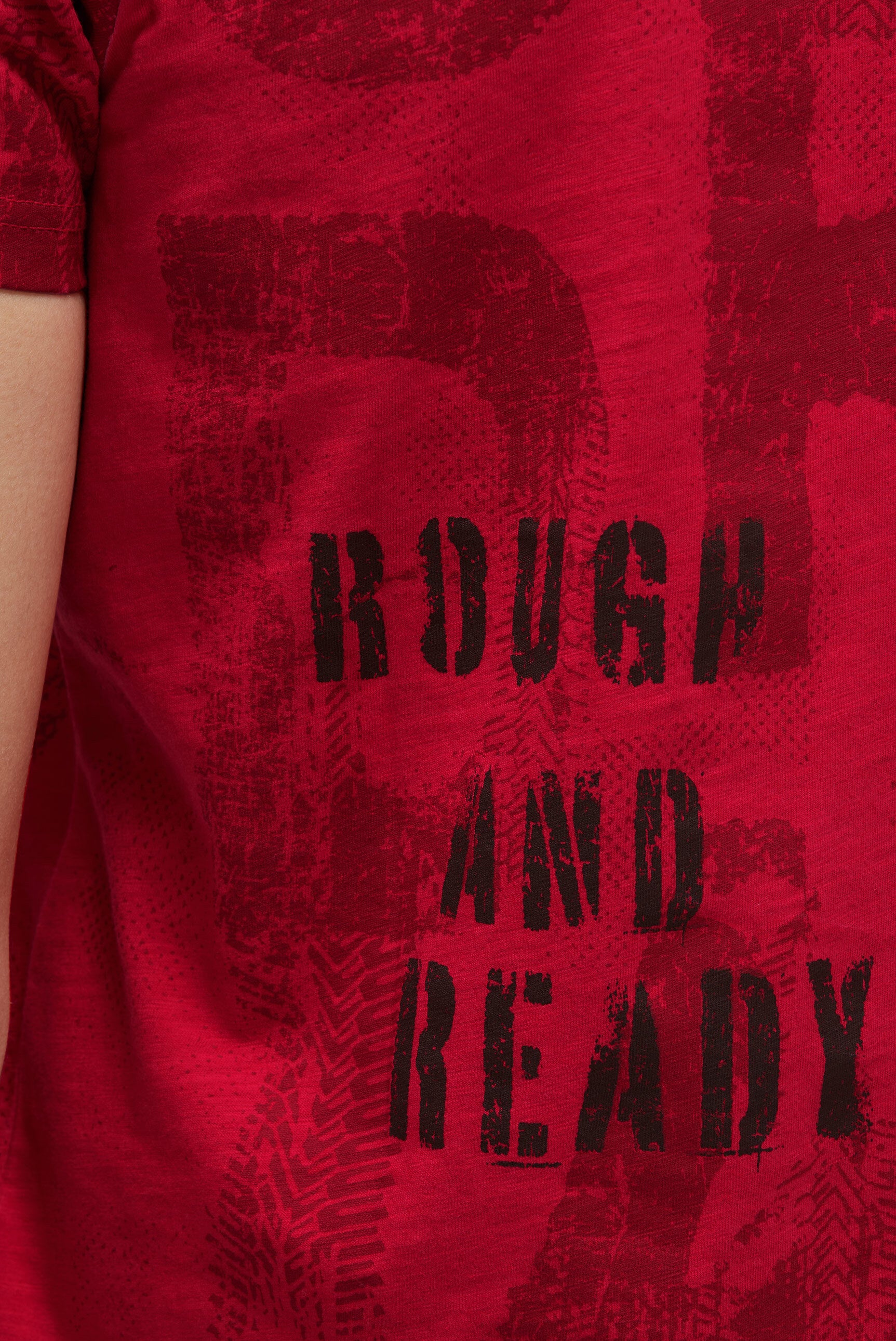 T-Shirt Rundhals mit All Over Print red orange - 6