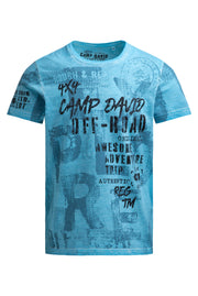 T-shirt z okrągłym dekoltem i nadrukiem na całej powierzchni
