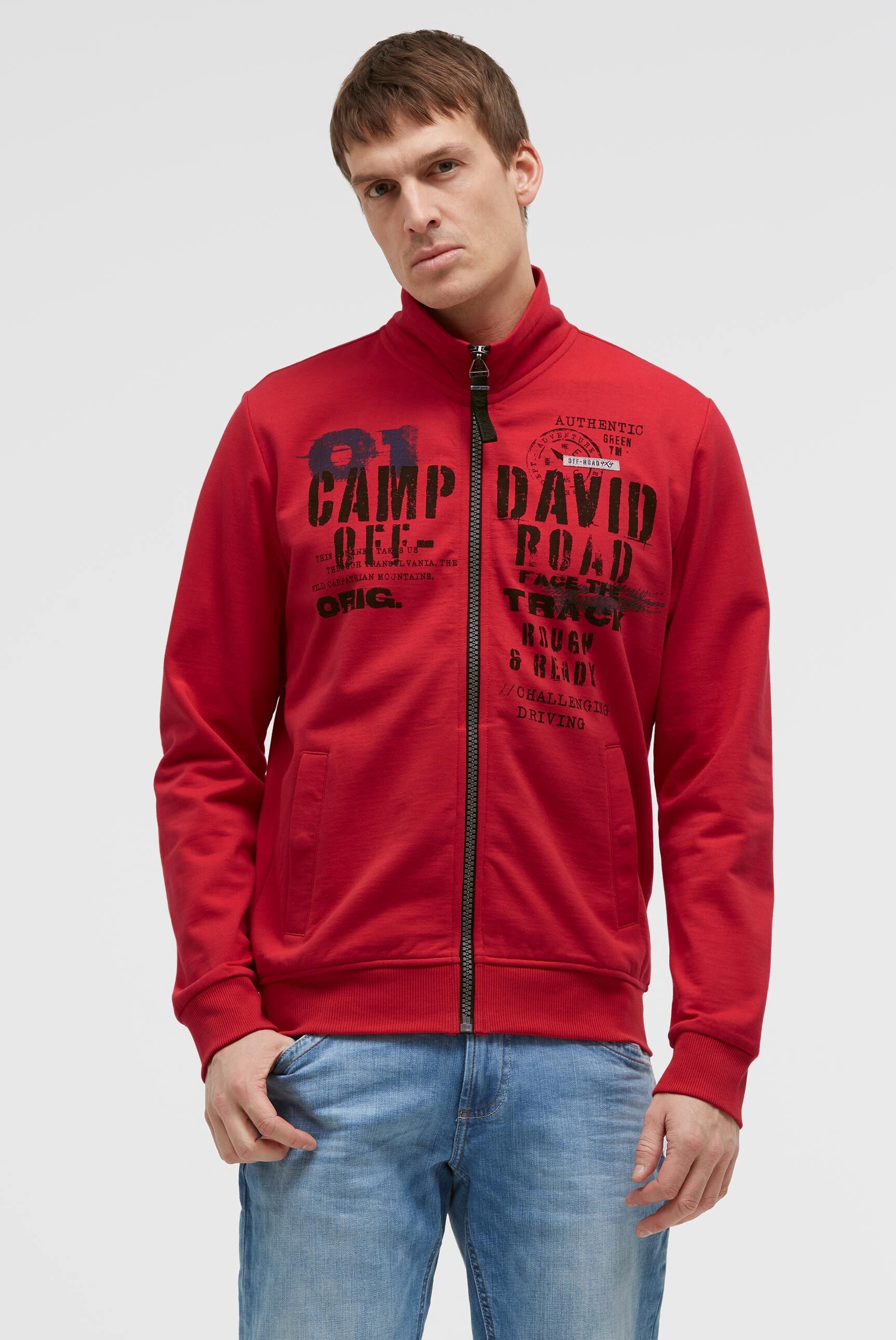 Bluza rozpinana z markowymi nadrukami