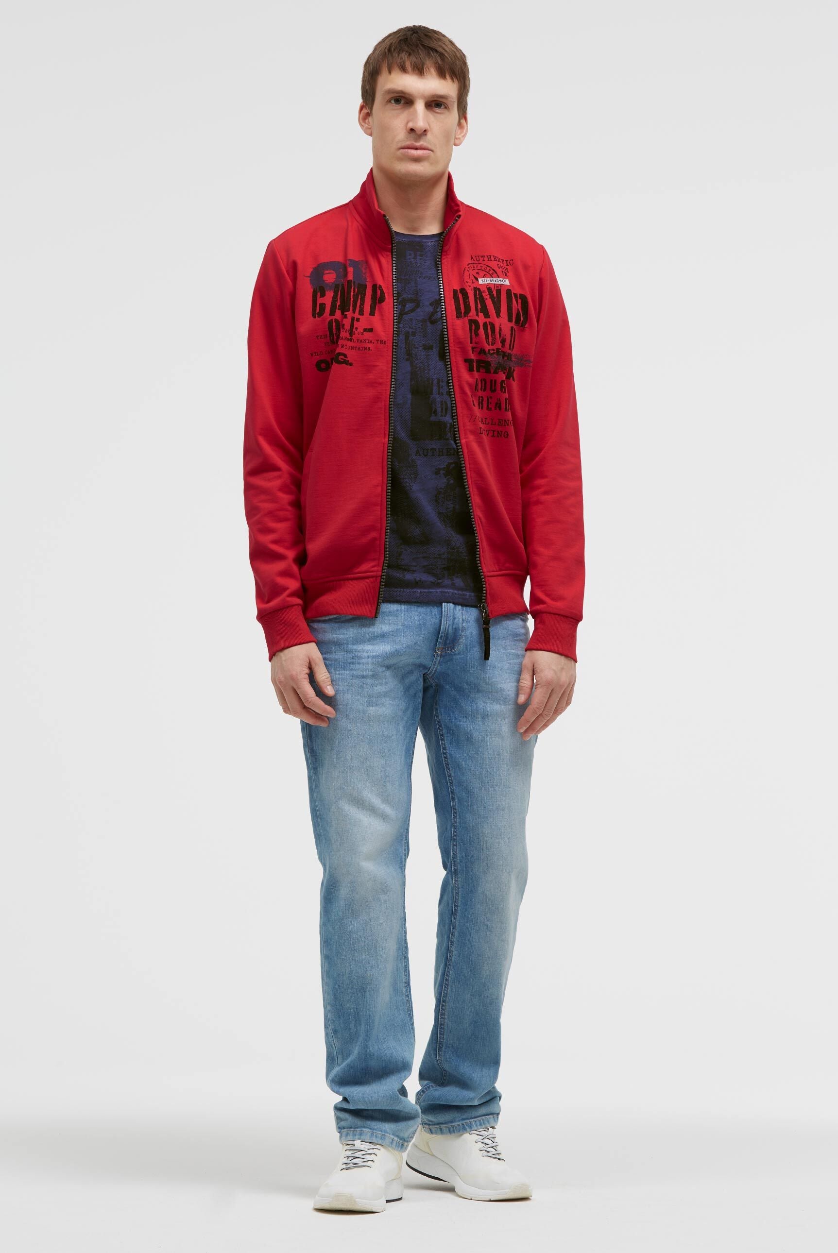 Bluza rozpinana z markowymi nadrukami