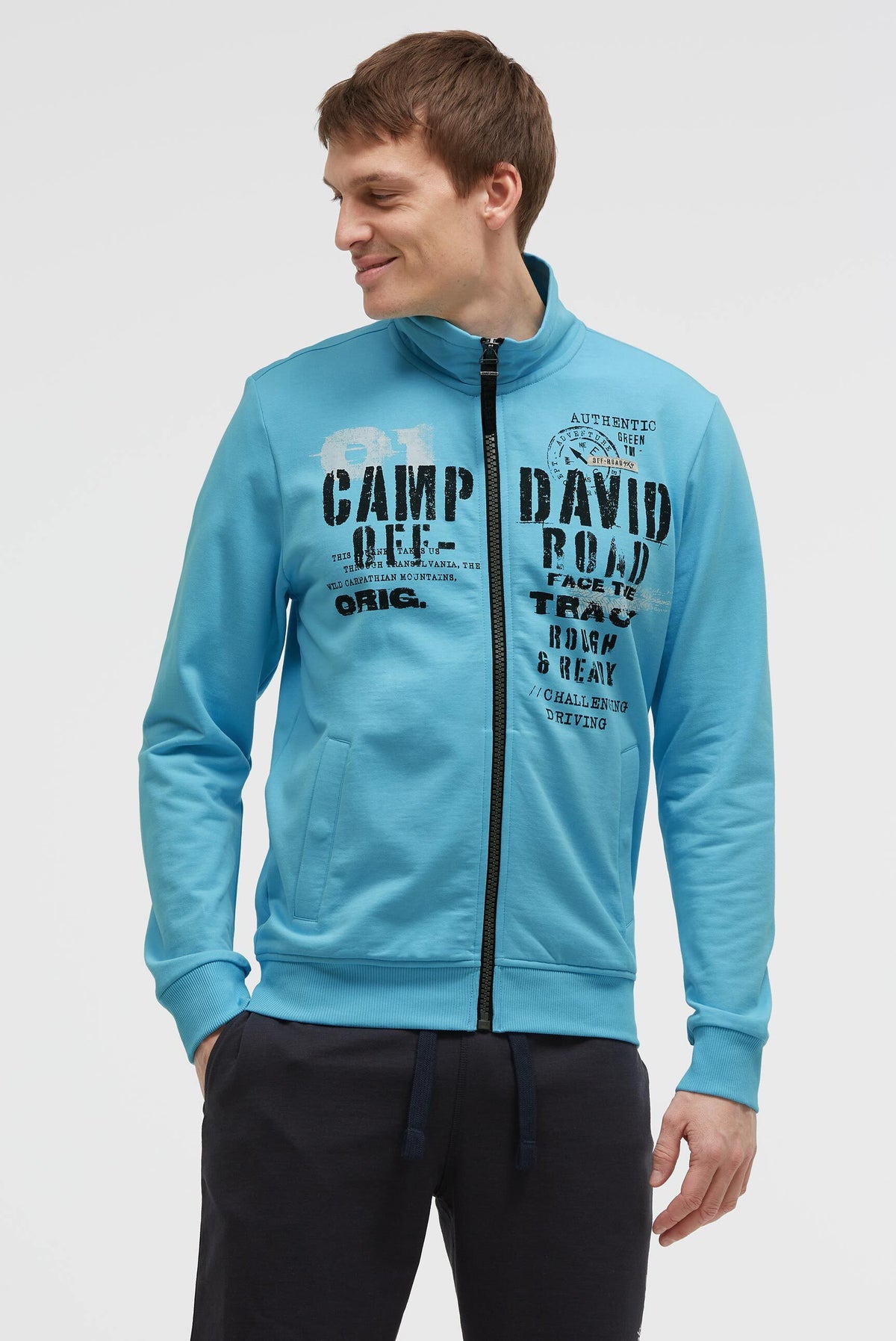 Sweatjacke mit Label Print summer aqua