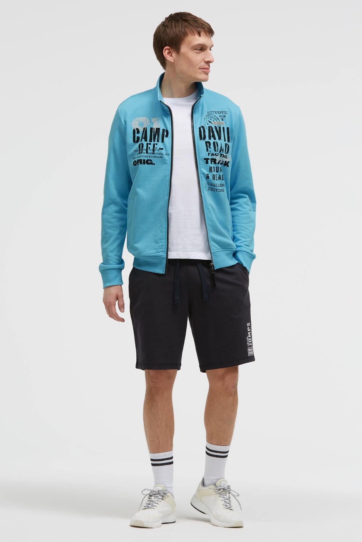 Sweatjacke mit Label Print summer aqua - 3