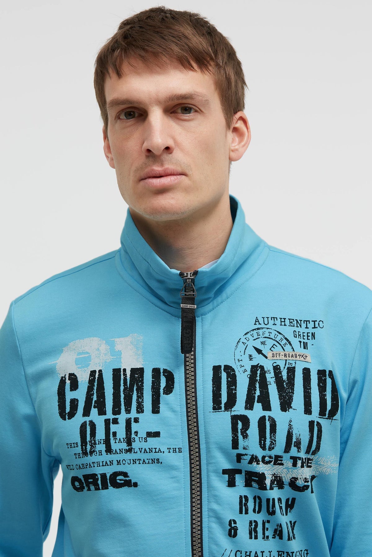 Sweatjacke mit Label Print summer aqua