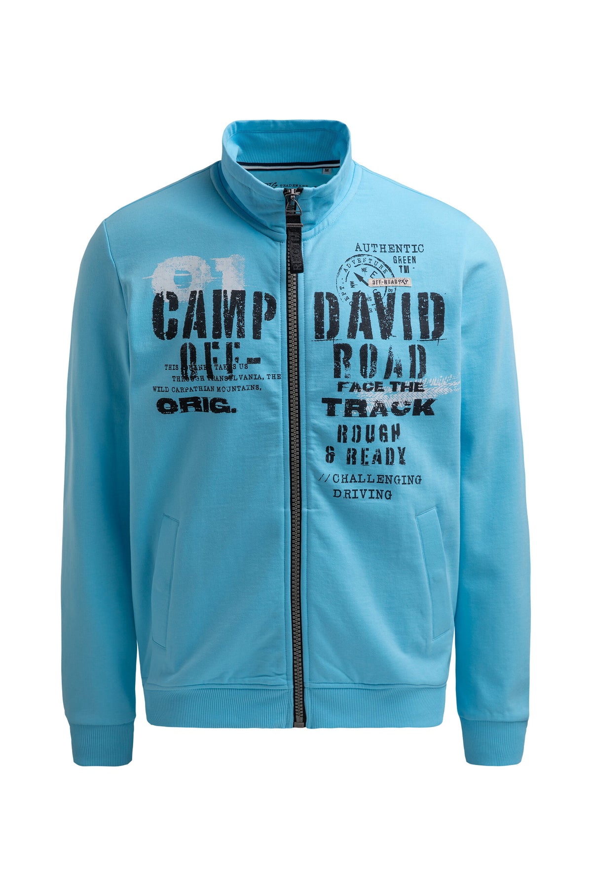 Sweatjacke mit Label Print summer aqua - 1