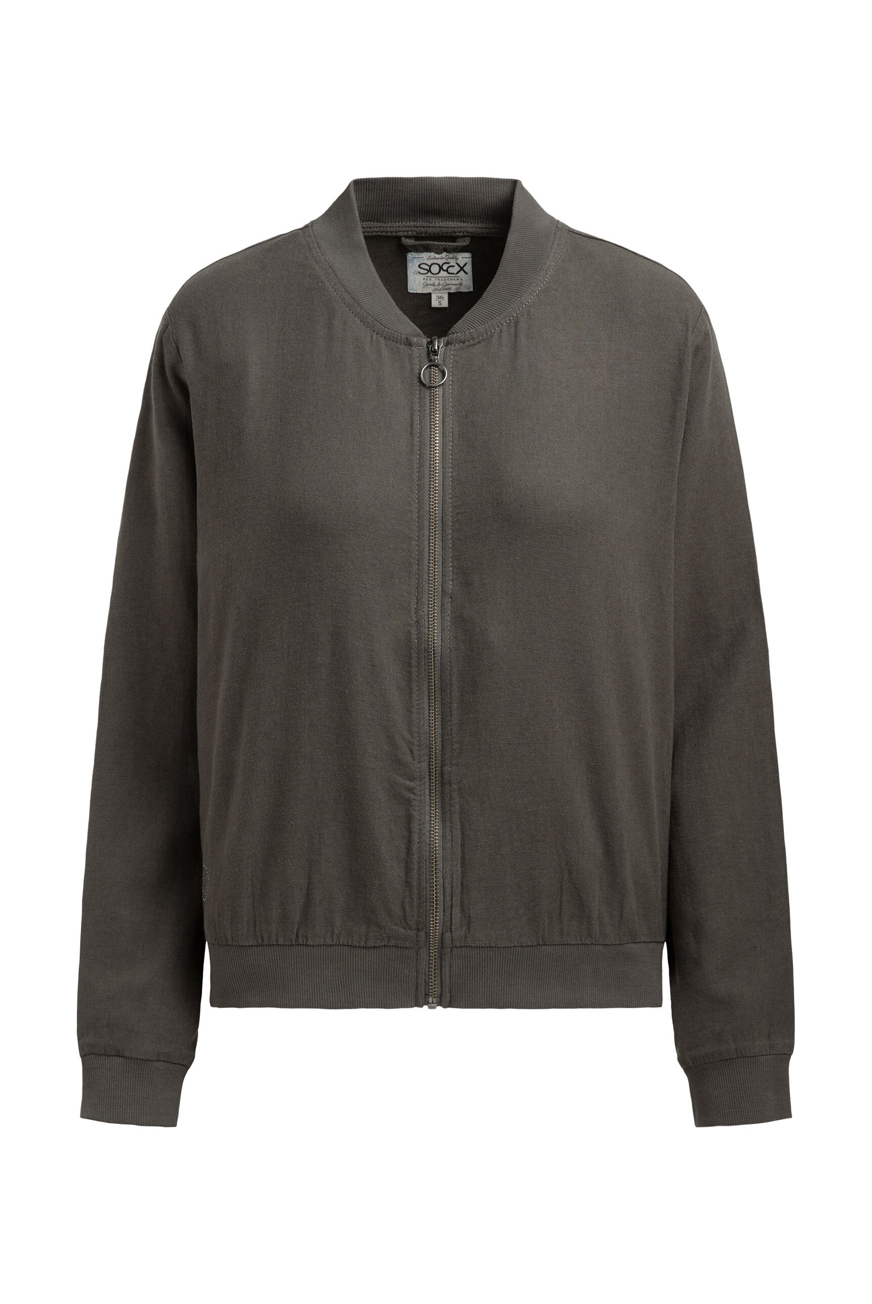 Blouson aus Leinen-Mix mit Rückenprint cool khaki