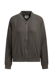 Blouson aus Leinen-Mix mit Rückenprint cool khaki