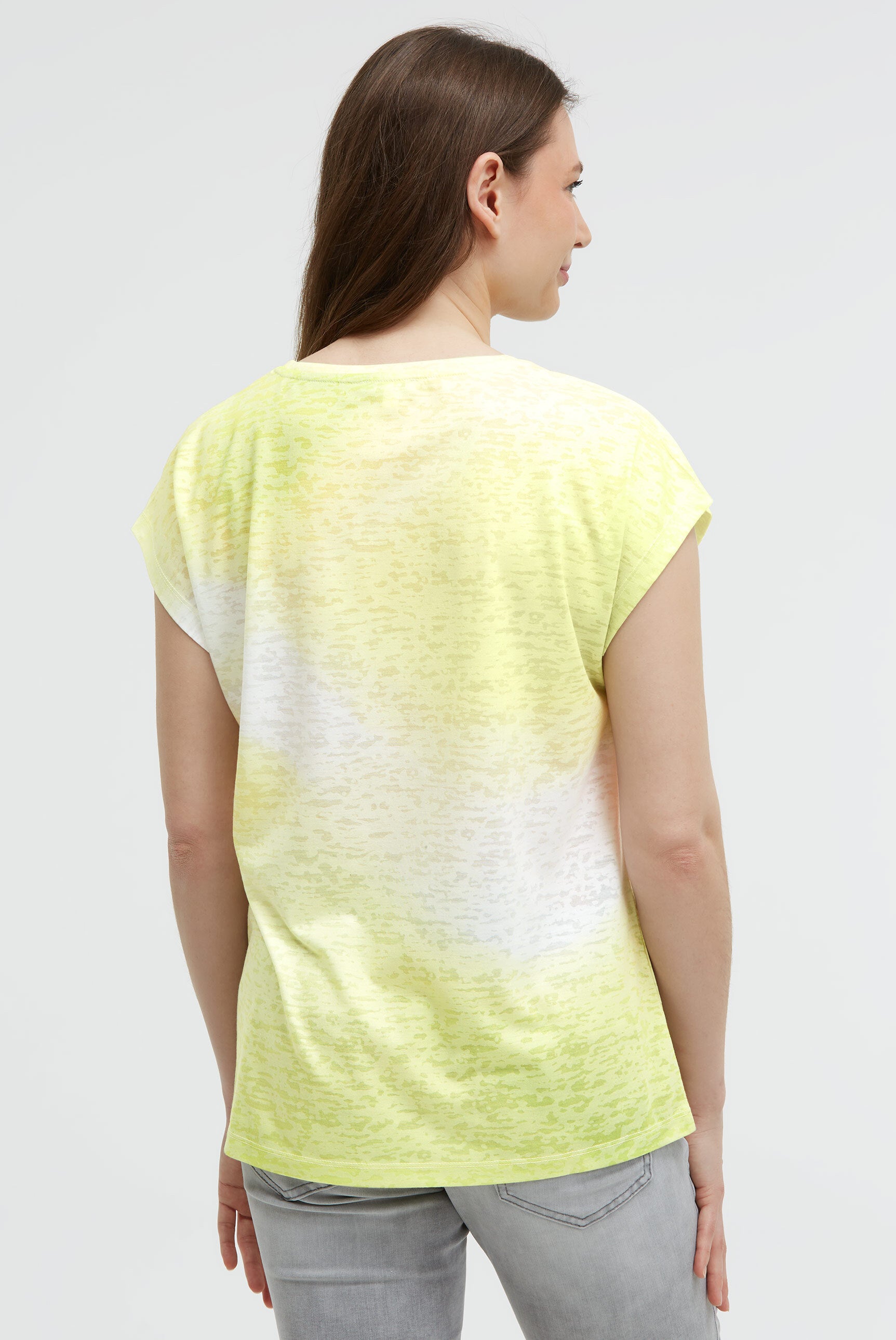 T-shirt devore z napisem z cekinów - 5