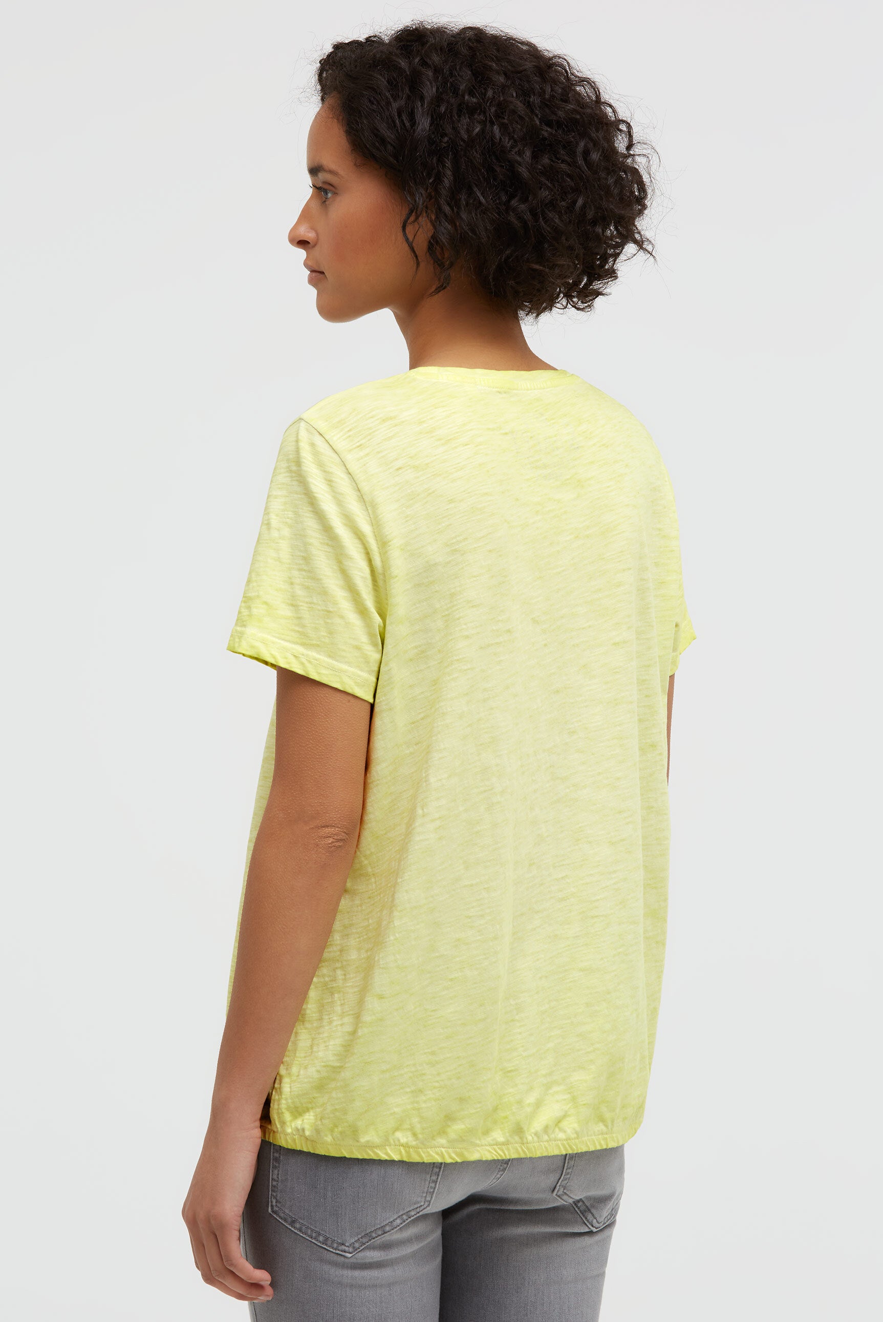 Koszulka z nadrukowanym napisem i gumką u dołu - 5