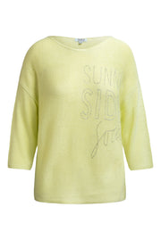 Pullover mit 3/4-Arm und Artwork vivid lemon