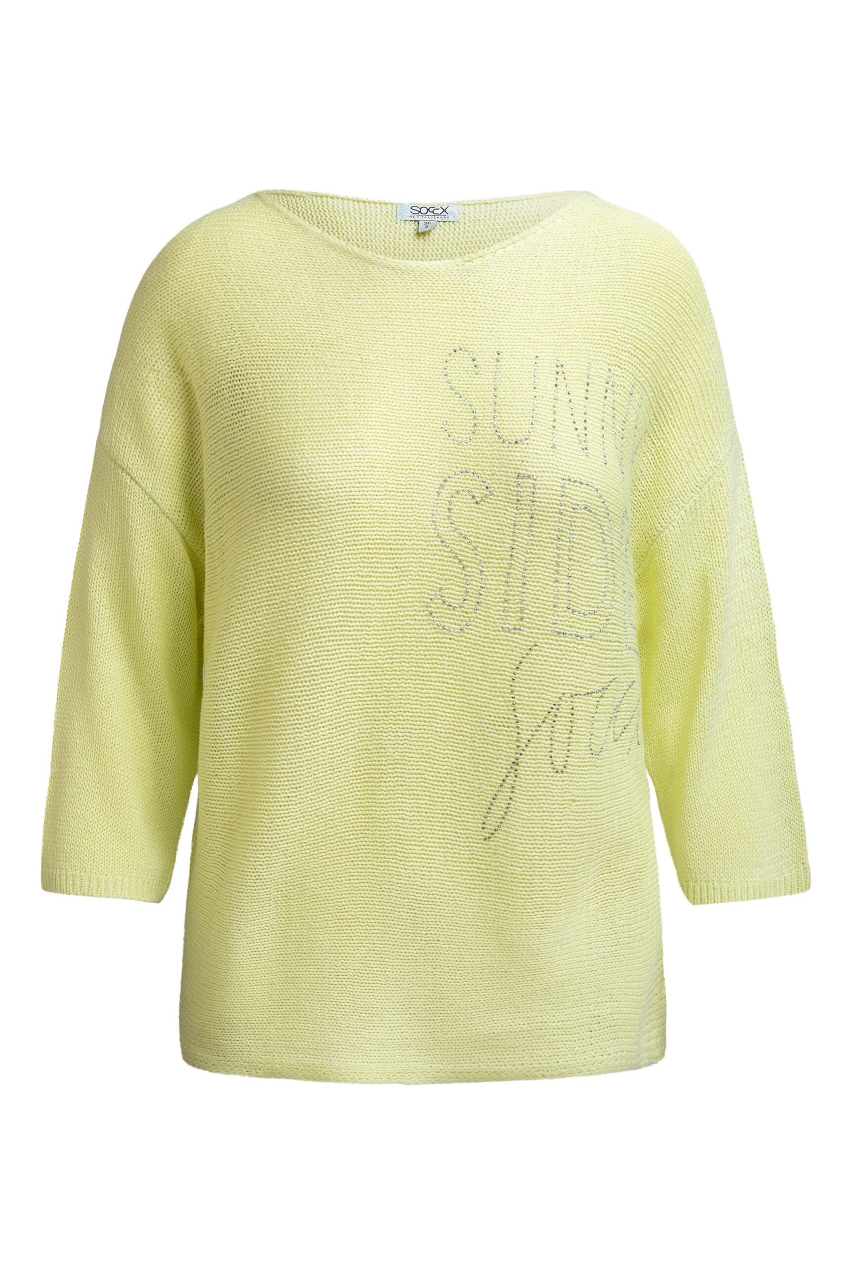 Pullover mit 3/4-Arm und Artwork vivid lemon - 1