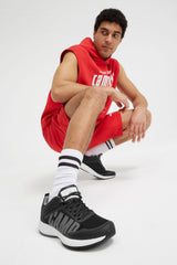 Sneakersy z żakardowej dzianiny z gumowym logo