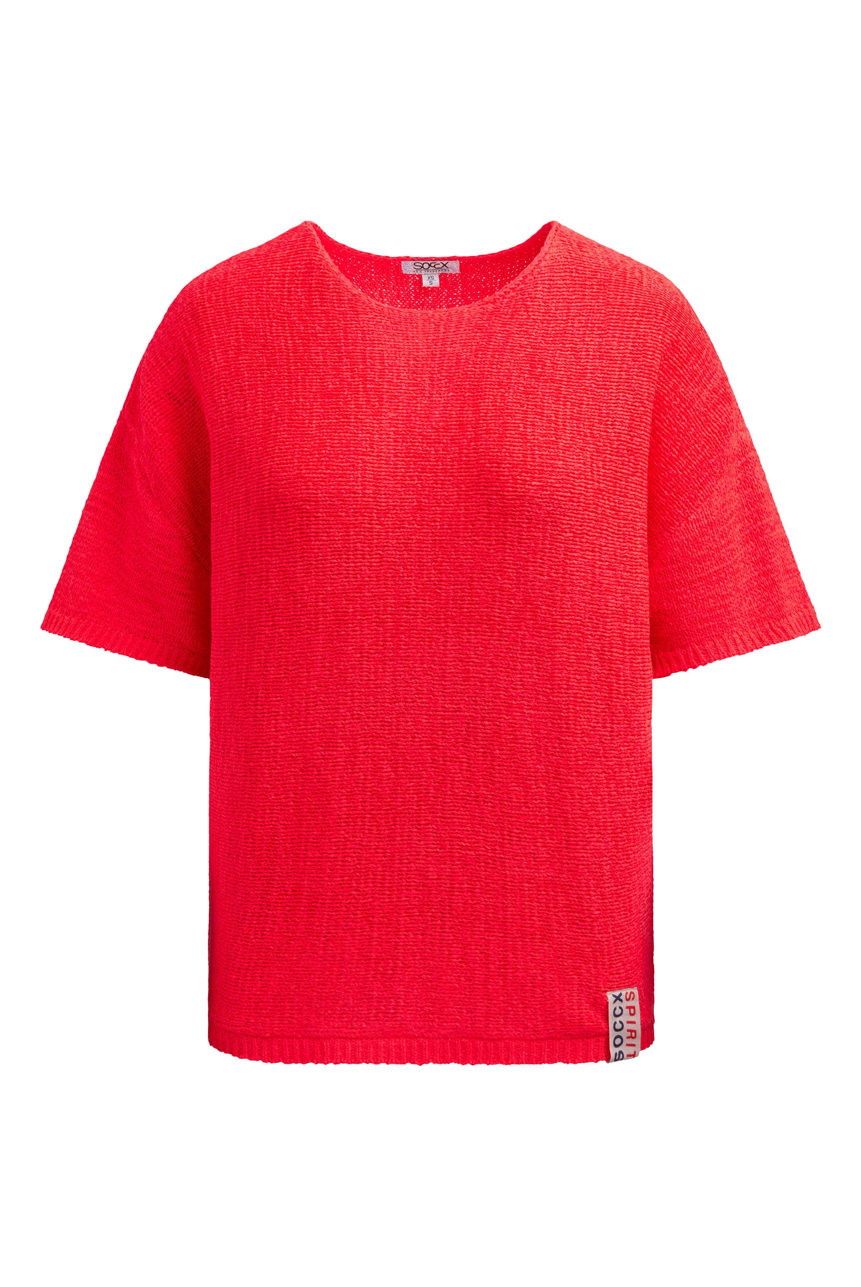 Sweter z krótkim rękawem z przędzy taśmowej