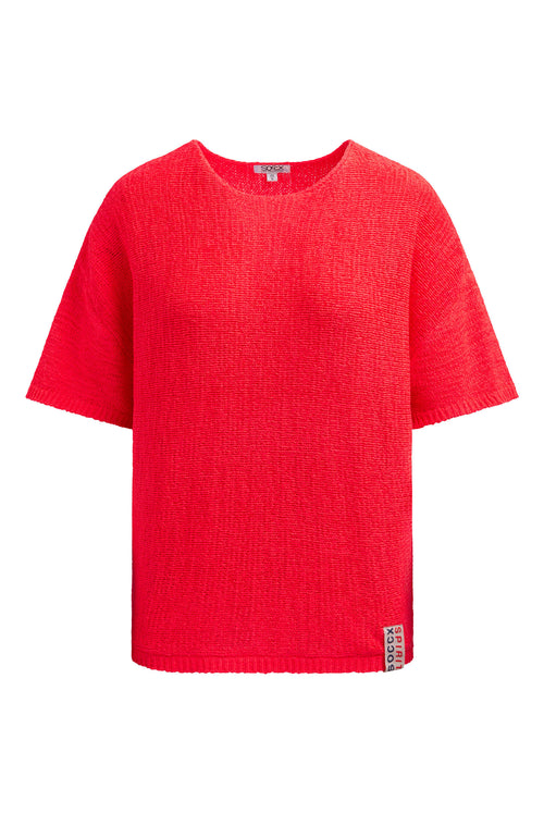 Sweter z krótkim rękawem z przędzy taśmowej