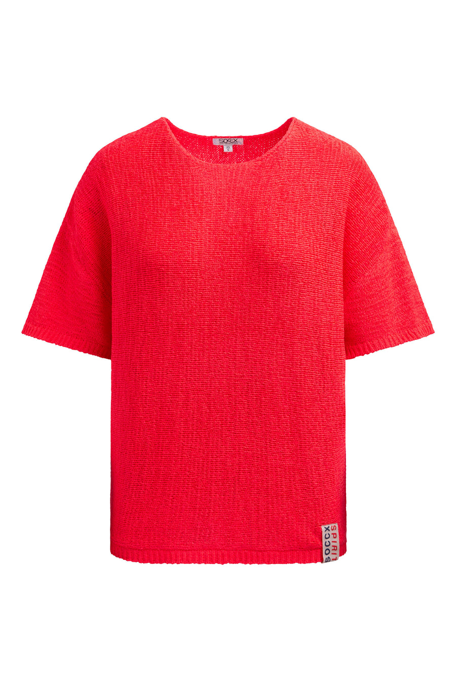 Sweter z krótkim rękawem z przędzy taśmowej