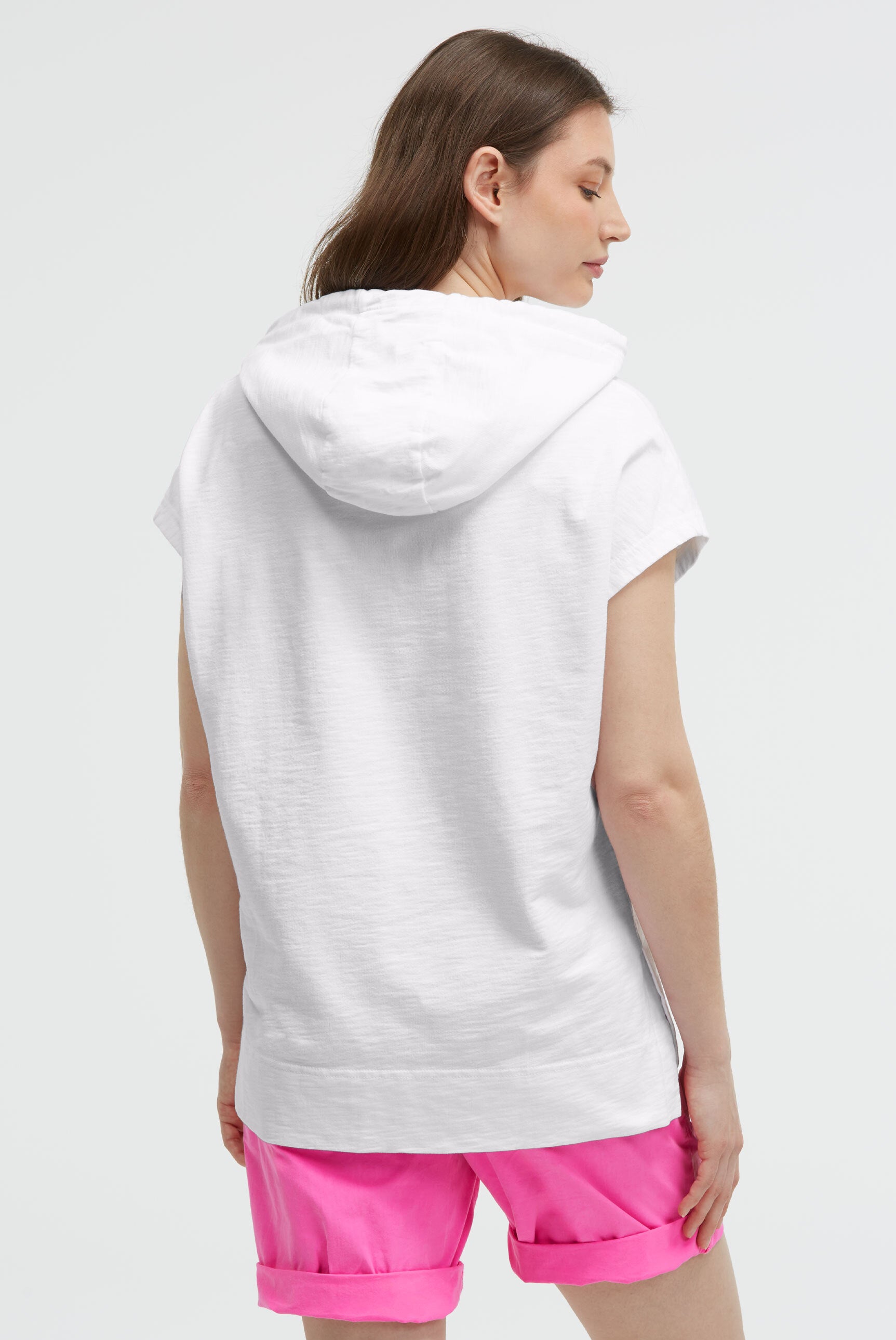Ärmelloses Sweatshirt mit Kapuze und Artwork opticwhite