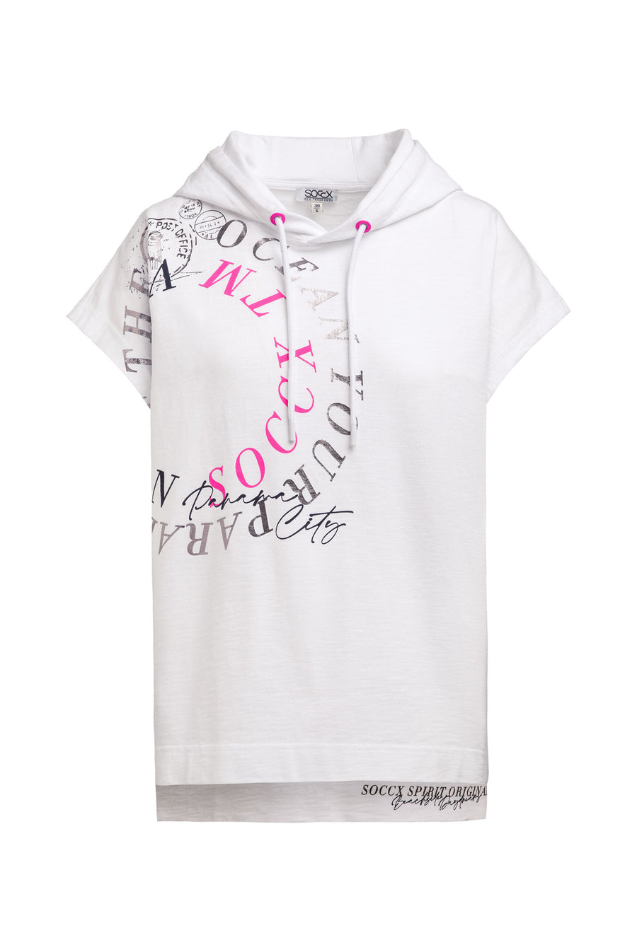 Bluza z kapturem bez rękawów z nadrukiem