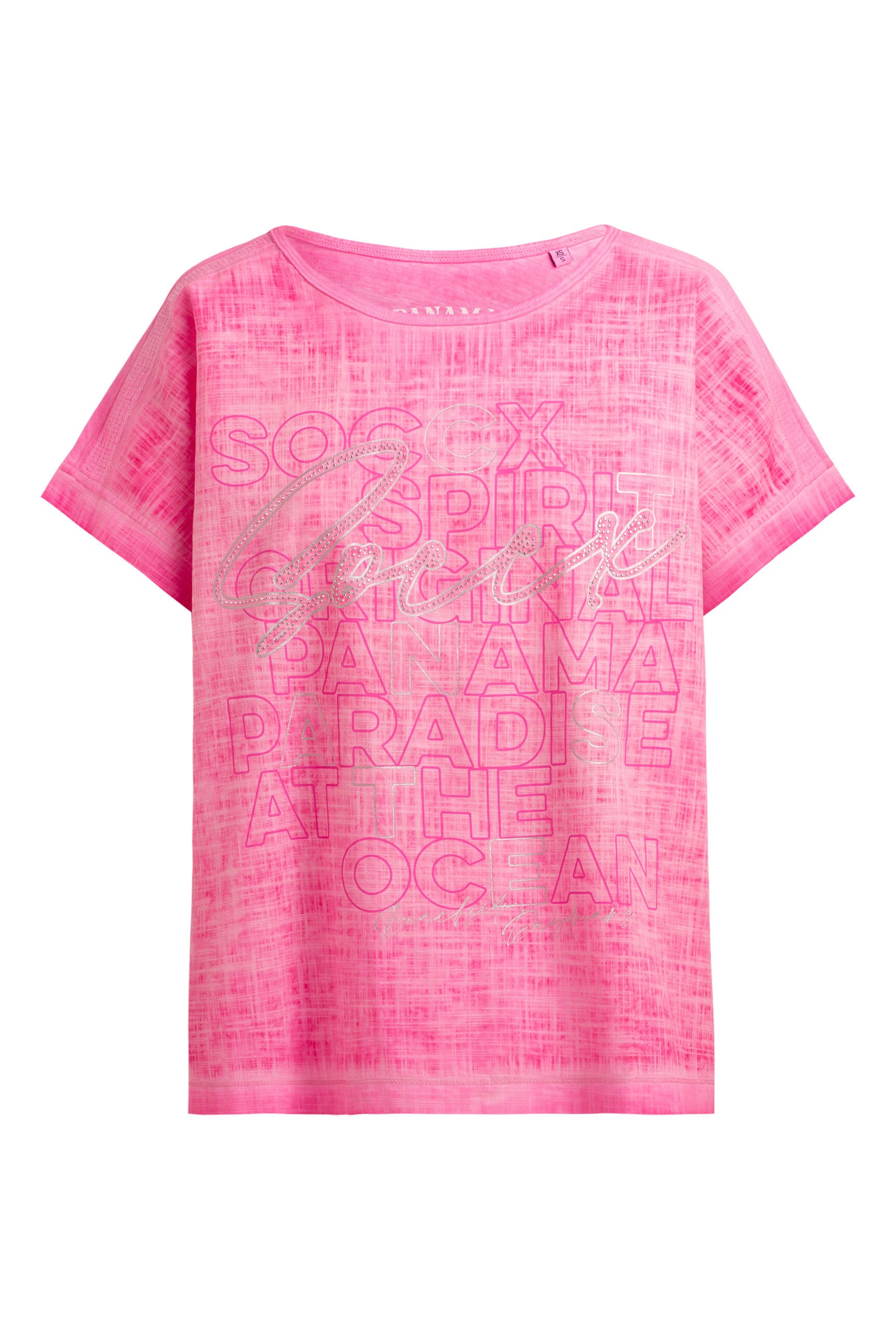 Bluzka z mieszanki materiałów z grafiką - 1