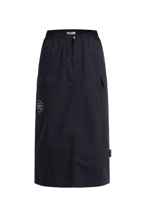 Midirock im Cargo-Stil mit Elastikbund blue navy